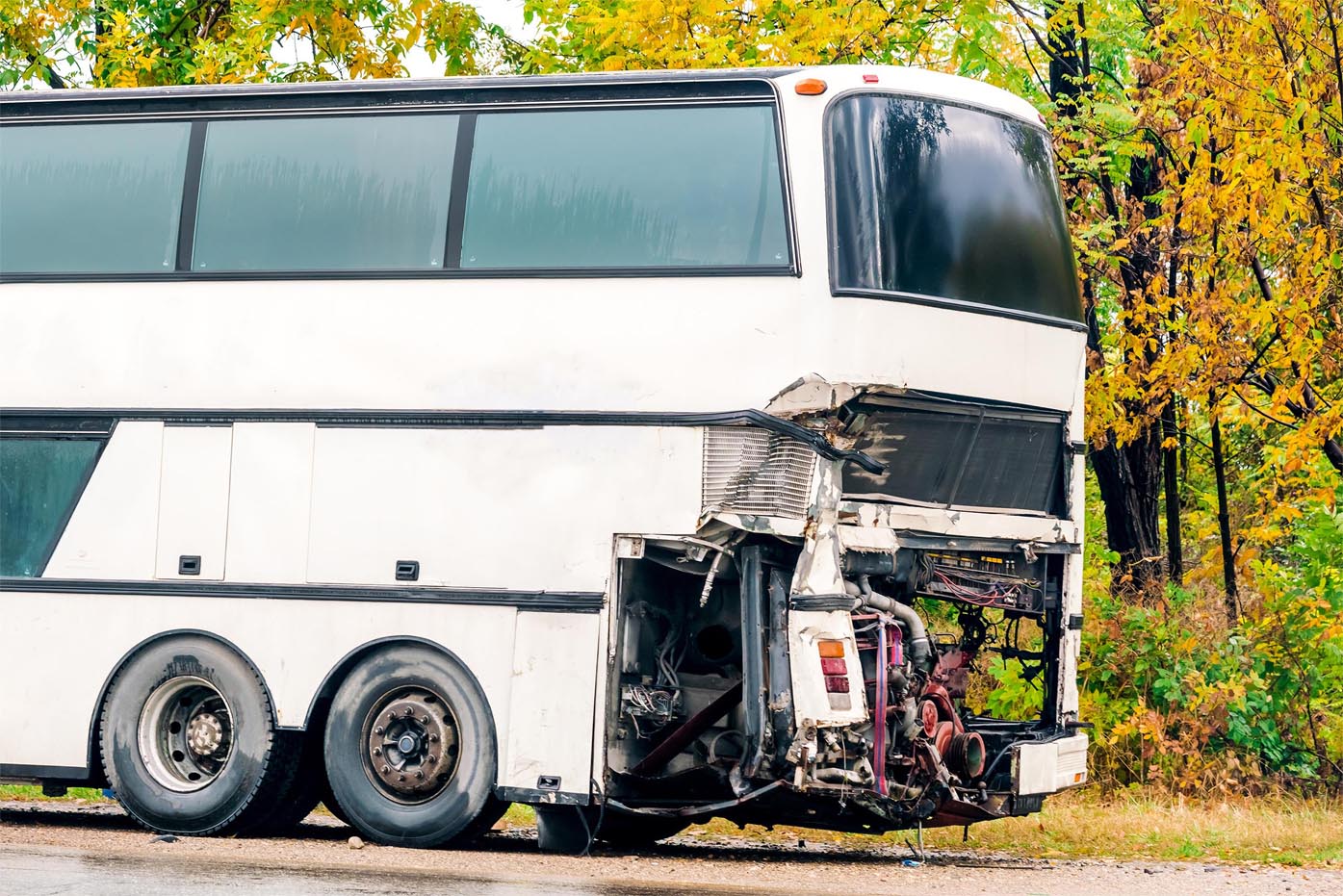 Large damaged Bus